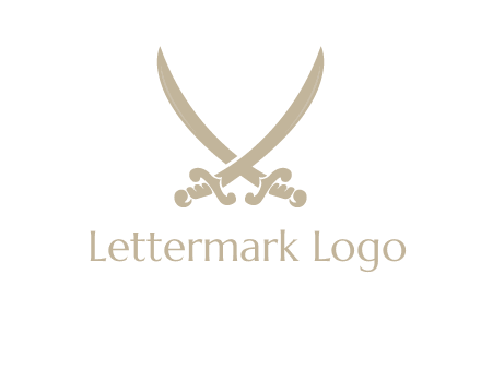 Letter V swords logo