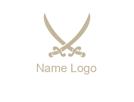 Letter V swords logo