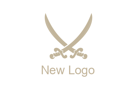 Letter V swords logo