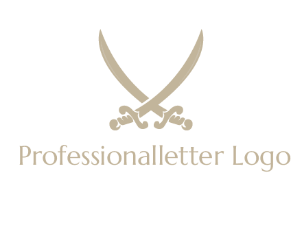 Letter V swords logo