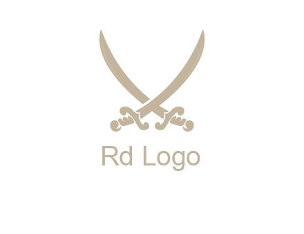 Letter V swords logo
