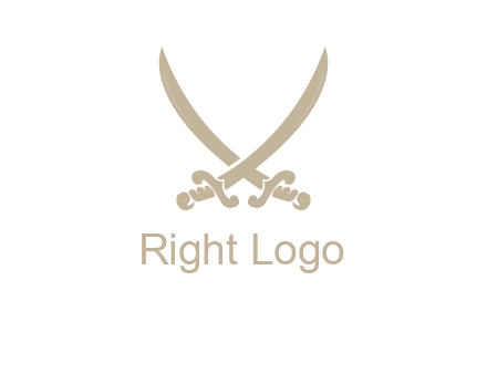 Letter V swords logo