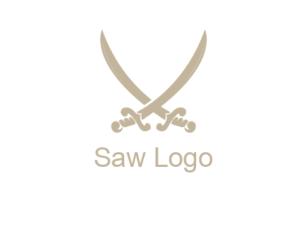 Letter V swords logo
