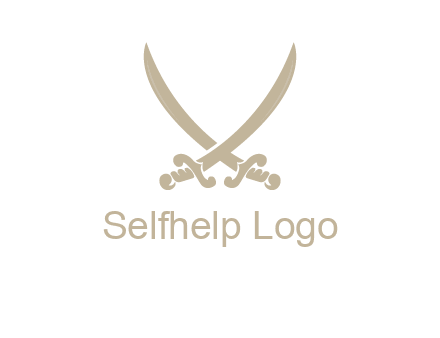 Letter V swords logo