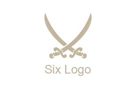 Letter V swords logo