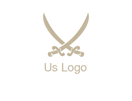 Letter V swords logo