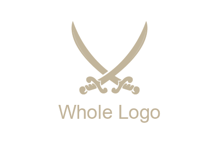 Letter V swords logo