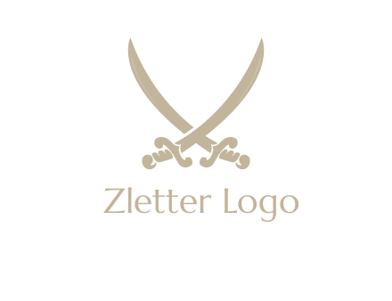 Letter V swords logo