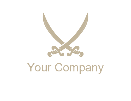 Letter V swords logo