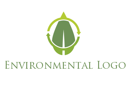 leaf and rotating arrows logo