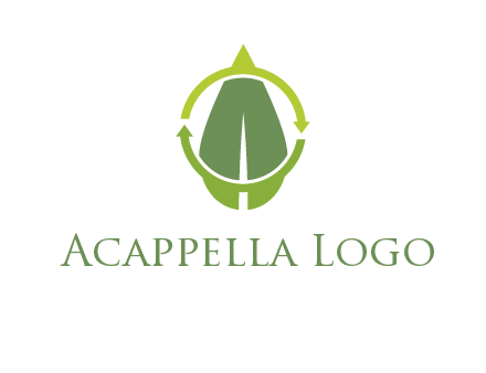 leaf and rotating arrows logo