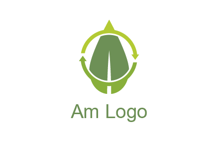 leaf and rotating arrows logo