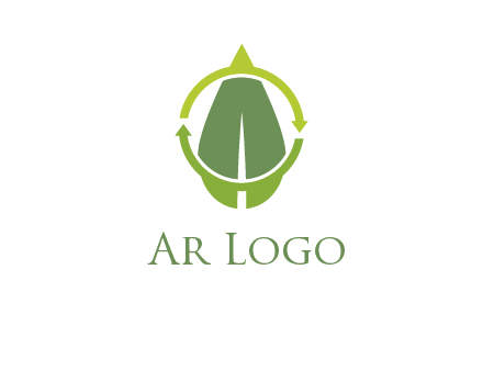 leaf and rotating arrows logo