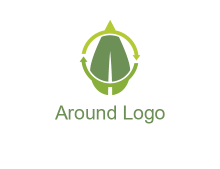 leaf and rotating arrows logo