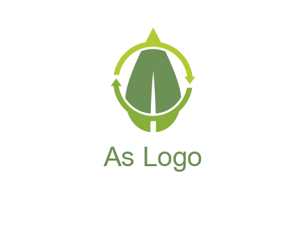 leaf and rotating arrows logo