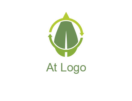 leaf and rotating arrows logo