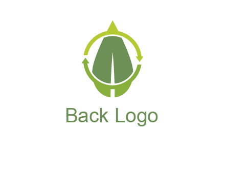 leaf and rotating arrows logo