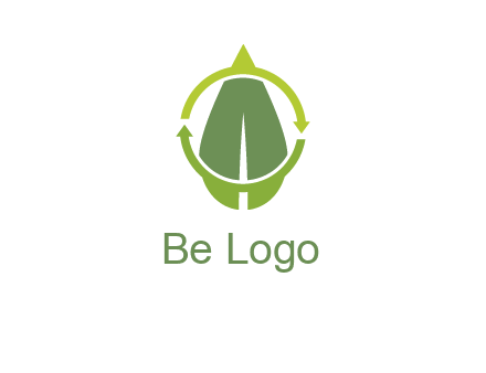 leaf and rotating arrows logo
