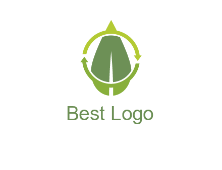 leaf and rotating arrows logo