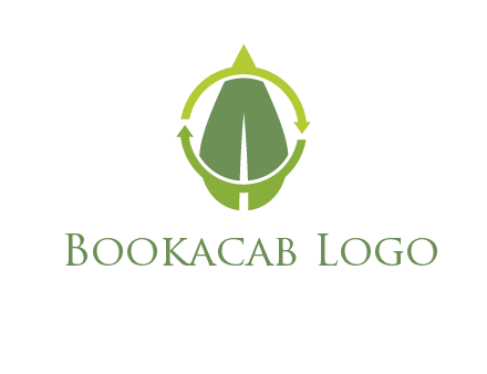 leaf and rotating arrows logo