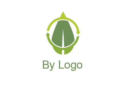 leaf and rotating arrows logo