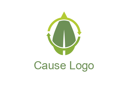leaf and rotating arrows logo