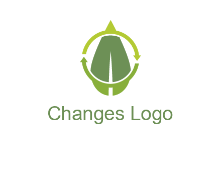 leaf and rotating arrows logo