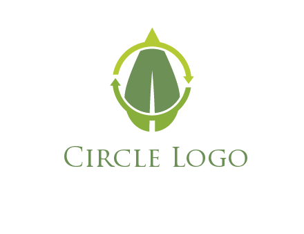 leaf and rotating arrows logo