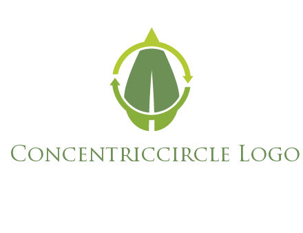 leaf and rotating arrows logo