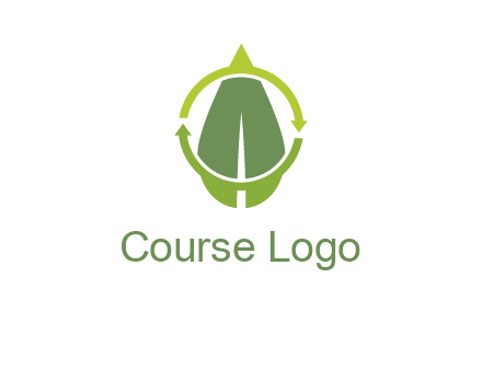 leaf and rotating arrows logo