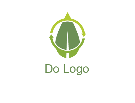 leaf and rotating arrows logo