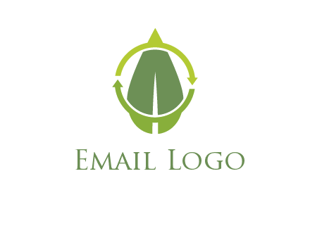 leaf and rotating arrows logo