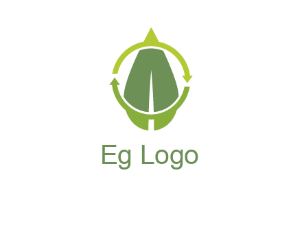 leaf and rotating arrows logo
