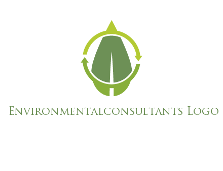 leaf and rotating arrows logo