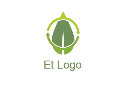 leaf and rotating arrows logo