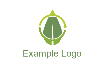 leaf and rotating arrows logo
