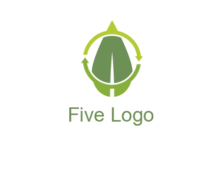 leaf and rotating arrows logo