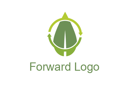 leaf and rotating arrows logo