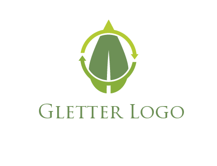 leaf and rotating arrows logo