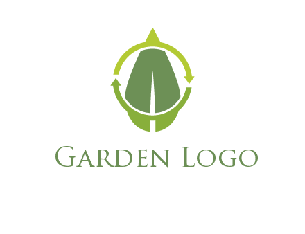 leaf and rotating arrows logo