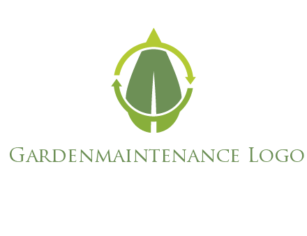leaf and rotating arrows logo