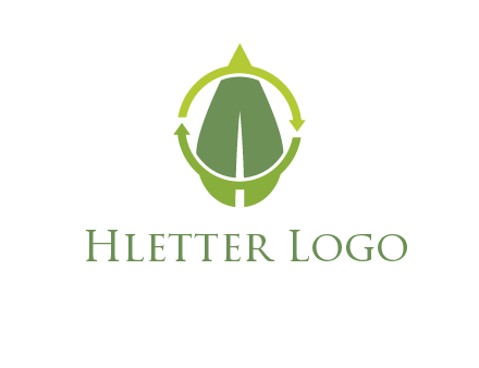 leaf and rotating arrows logo