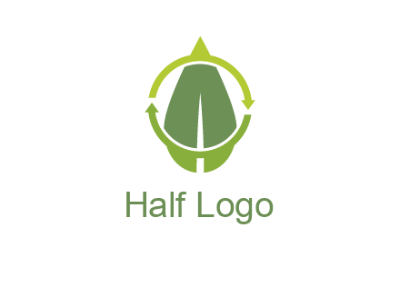 leaf and rotating arrows logo