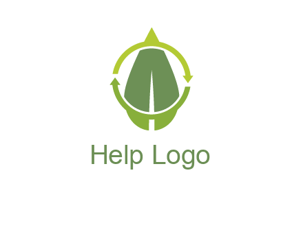 leaf and rotating arrows logo