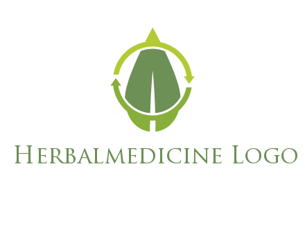 leaf and rotating arrows logo