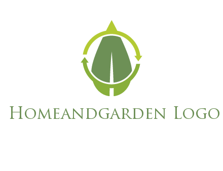 leaf and rotating arrows logo