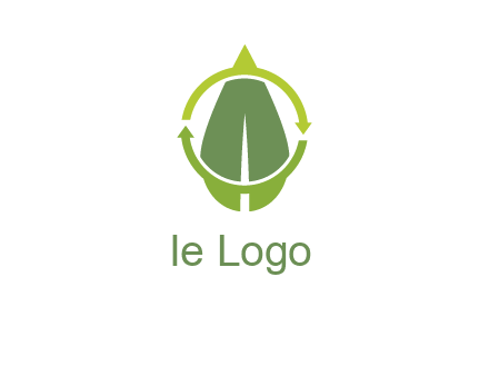 leaf and rotating arrows logo
