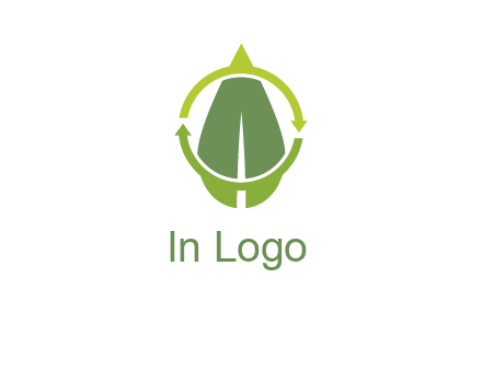 leaf and rotating arrows logo