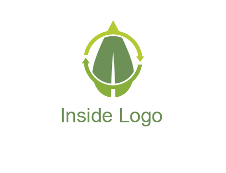 leaf and rotating arrows logo
