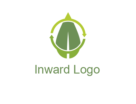 leaf and rotating arrows logo
